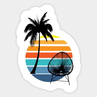 Acapulco chair retro sea sunset vintage mexican design Sticker